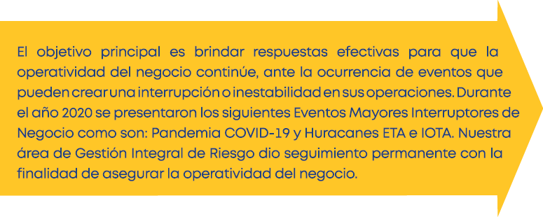 El objetivo principal es brindar respuestas efectivas para que la operatividad del negocio continúe, ante la ocurrenc   