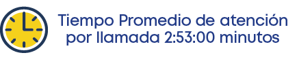 Tiempo Promedio de atenci n por llamada 2:53:00 minutos