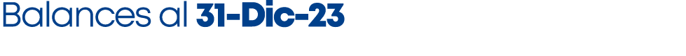 Balances al 31 Dic 23