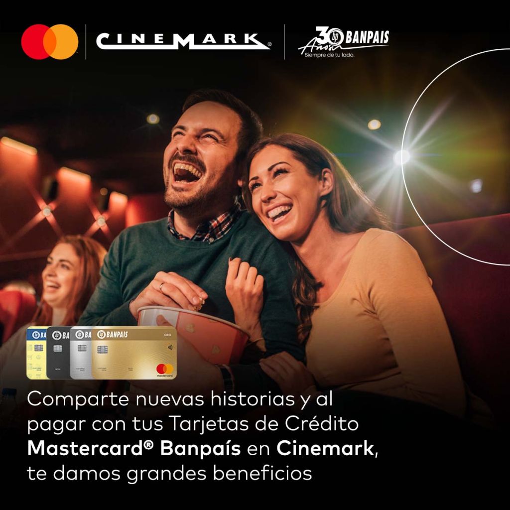 Compra tu entrada en Cinemark con tus tarjetas de Crédito Mastercard y recibe una entrada adicional